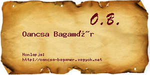 Oancsa Bagamér névjegykártya